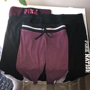3 VS Pink Yoga Pants Bundle